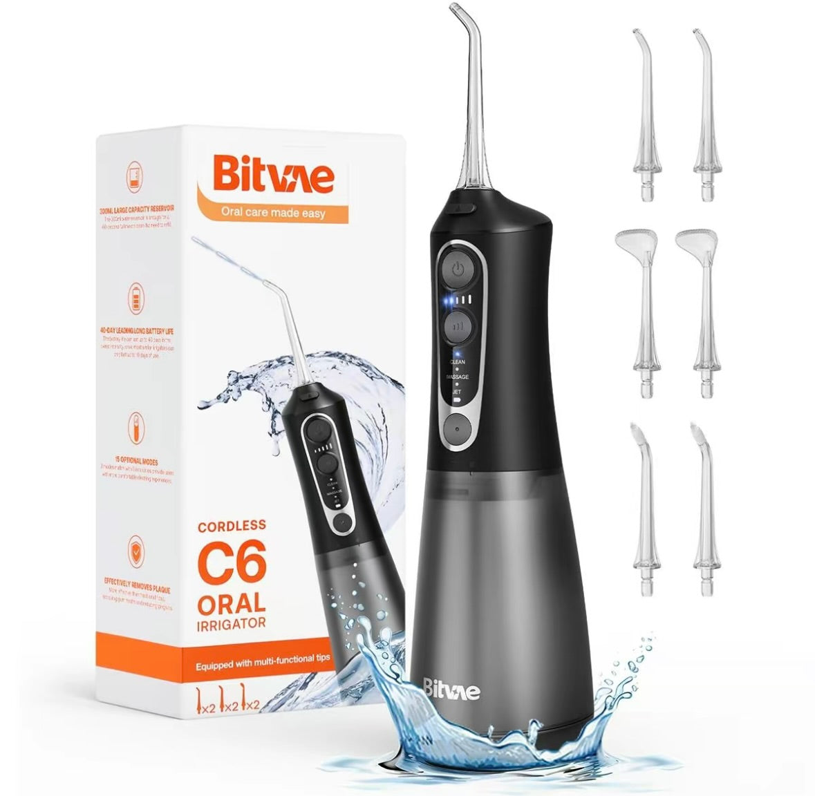 Water Flosser for Teeth - Cordless Portable Oral Irrigator, Powerful and Rechargeable